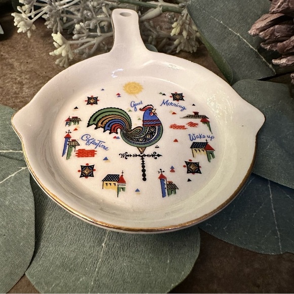 Vintage Sonsco Japan Wall Hanging Spoon Rest Good Morning Rooster Amish Country - Picture 3 of 4